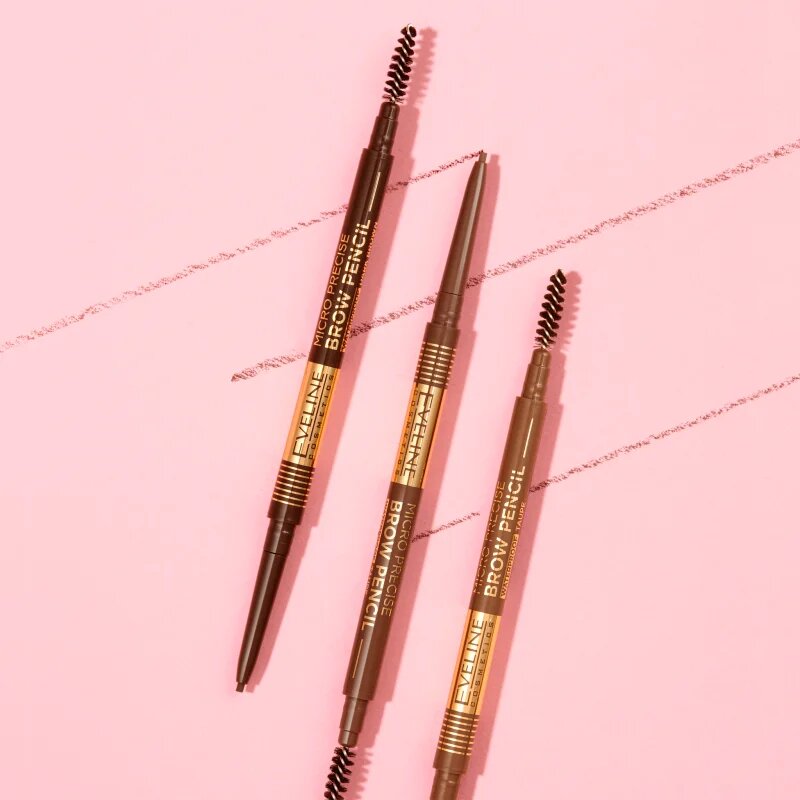 Eveline Cosmetics Micro Precise vodoodporen svinčnik za obrvi s krtačko 2v1 odtenek 01 Taupe 4 g