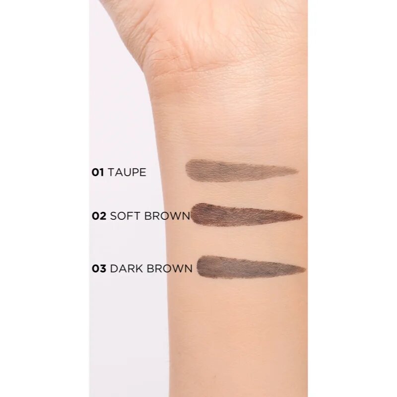 Eveline Cosmetics Micro Precise vodoodporen svinčnik za obrvi s krtačko 2v1 odtenek 01 Taupe 4 g