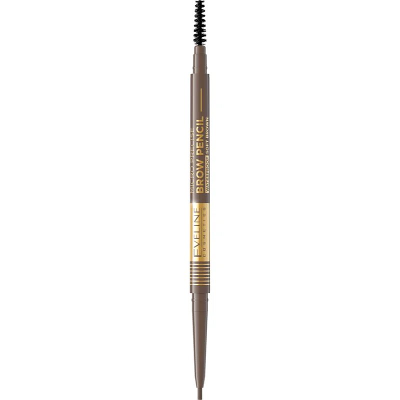 Eveline Cosmetics Micro Precise vodoodporen svinčnik za obrvi s krtačko 2v1 odtenek 02 Soft Brown 4 g