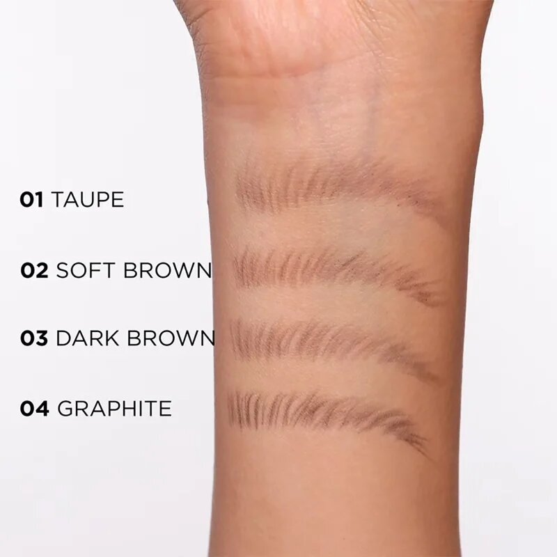 Eveline Cosmetics Micro Precise vodoodporen svinčnik za obrvi s krtačko 2v1 odtenek 04 Graphite 4 g