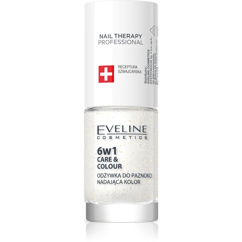 Eveline Cosmetics Nail Therapy Care & Colour balzam za nohte 6 v 1 odtenek Golden Glow 5 ml
