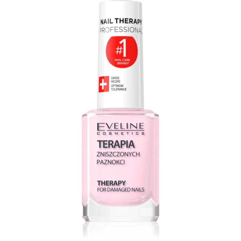 Eveline Cosmetics Nail Therapy Professional krepilni lak za šibke in poškodovane nohte s keratinom 12 ml
