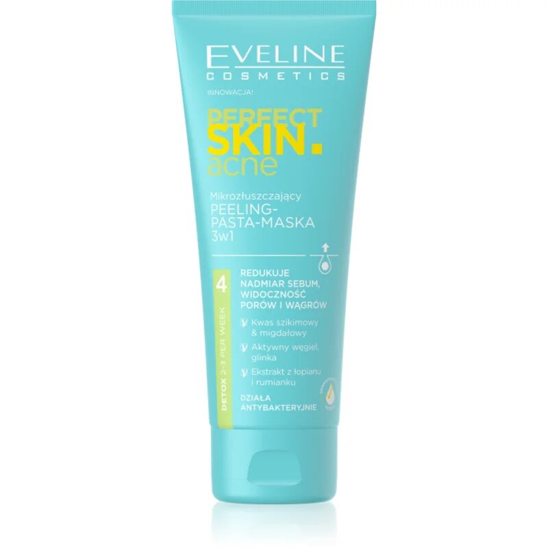 Eveline Cosmetics Perfect Skin .acne eksfoliacijska maska 3v1 75 ml