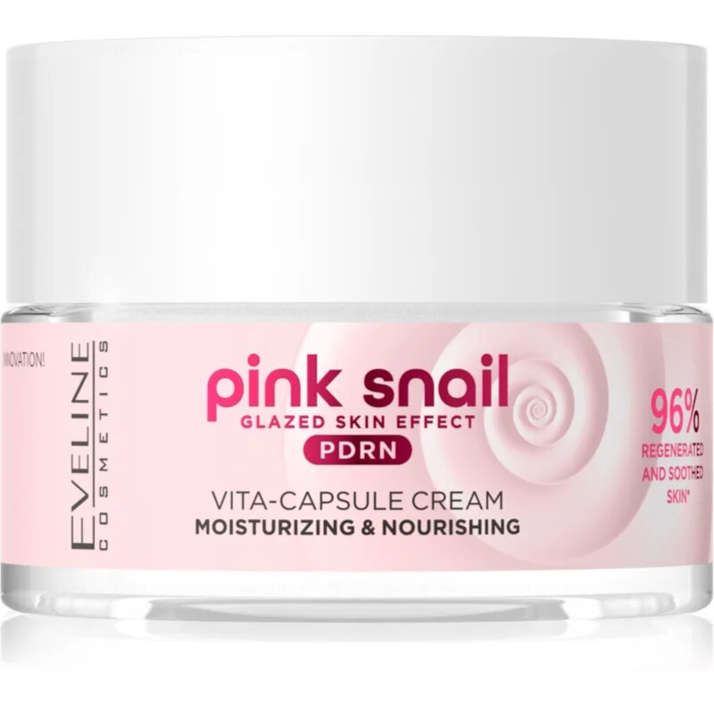 Eveline Cosmetics Pink Snail Glazed Skin Effect posvetlitvena krema proti gubam 50 ml