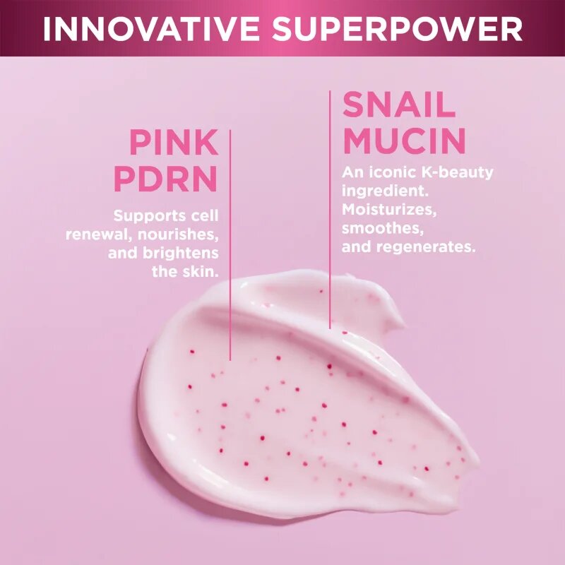 Eveline Cosmetics Pink Snail Glazed Skin Effect posvetlitvena krema proti gubam 50 ml