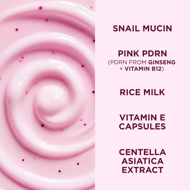 Eveline Cosmetics Pink Snail Glazed Skin Effect posvetlitvena krema proti gubam 50 ml