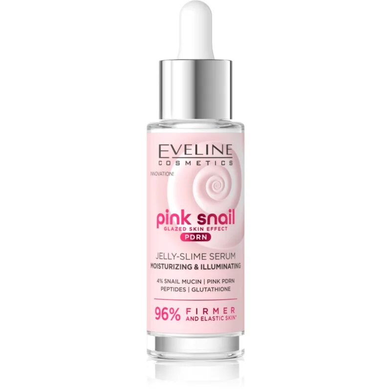 Eveline Cosmetics Pink Snail Glazed Skin Effect serum za osvetljevanje za obraz 30 ml