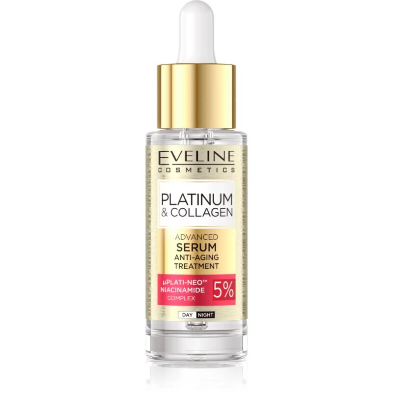 Eveline Cosmetics Platinum & Collagen Advanced Facial Serum Anti-Aging Treatment serum proti gubam s kolagenom 30 ml