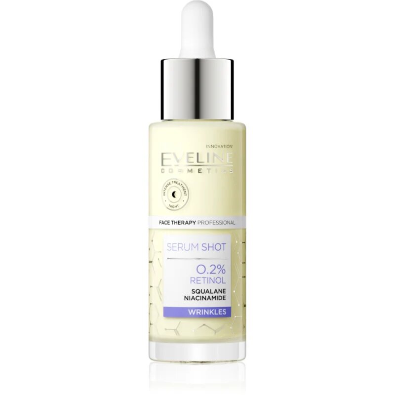 Eveline Cosmetics Serum Shot 02% Retinol nočni serum proti gubam 30 ml