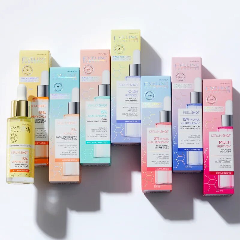 Eveline Cosmetics Serum Shot 10% Niacinamide serum za obraz za mastno in problematično kožo 30 ml
