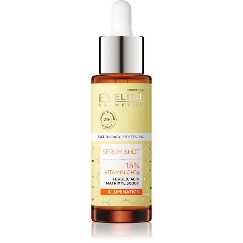 Eveline Cosmetics Serum Shot 15% Vitamin C+Cg posvetlitveni serum proti gubam z vitaminom C 30 ml