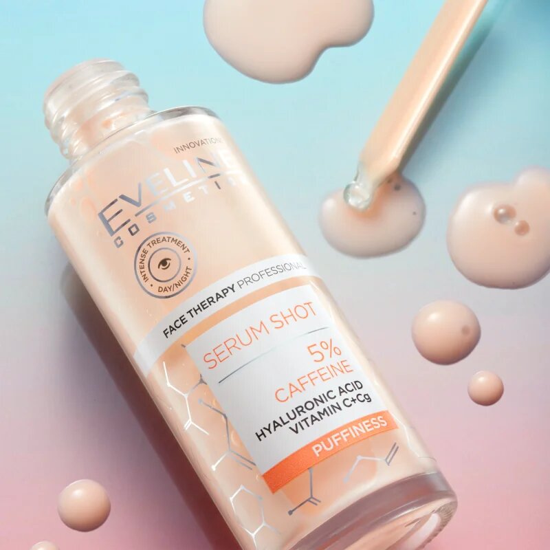 Eveline Cosmetics Serum Shot 5% Caffeine serum za osvežitev predela okoli oči 30 ml
