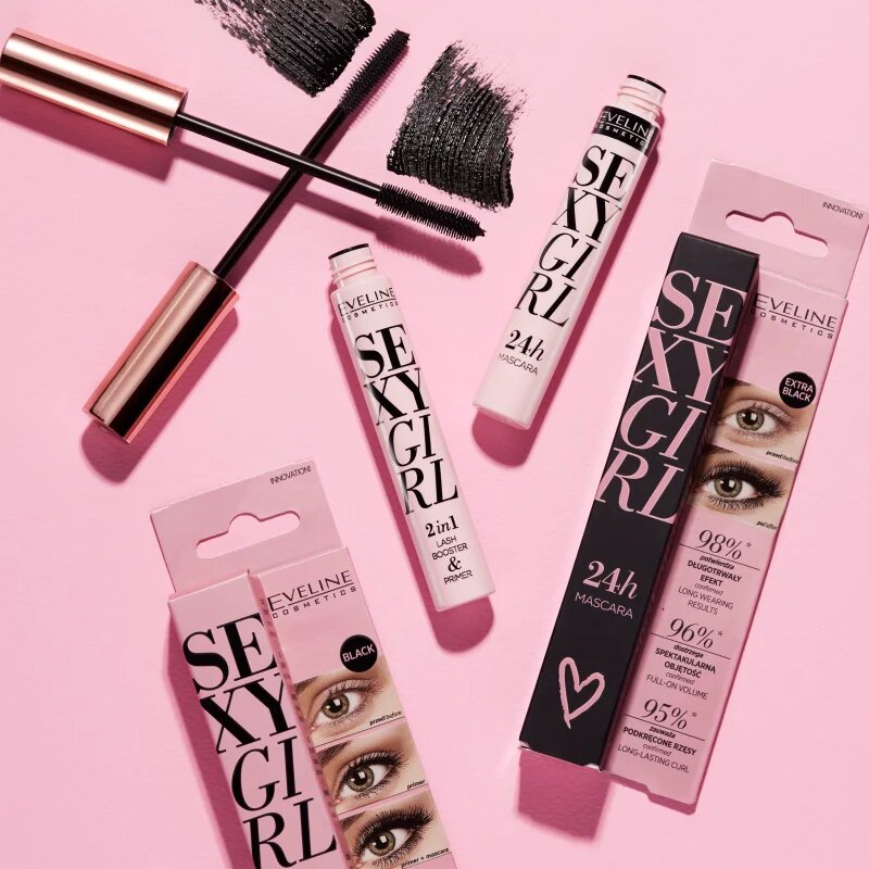 Eveline Cosmetics Sexy Eyes maskara za volumen privihanje in ločevanje trepalnic Black