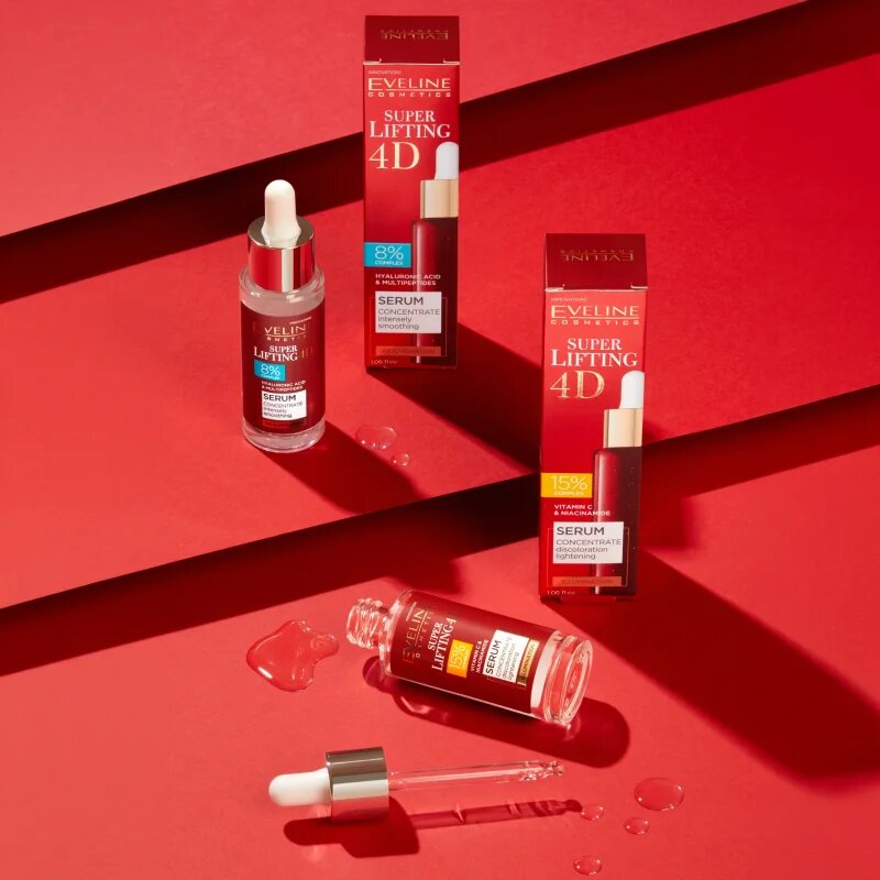 Eveline Cosmetics Super Lifting 4D 8% complex serum za glajenje 30 ml