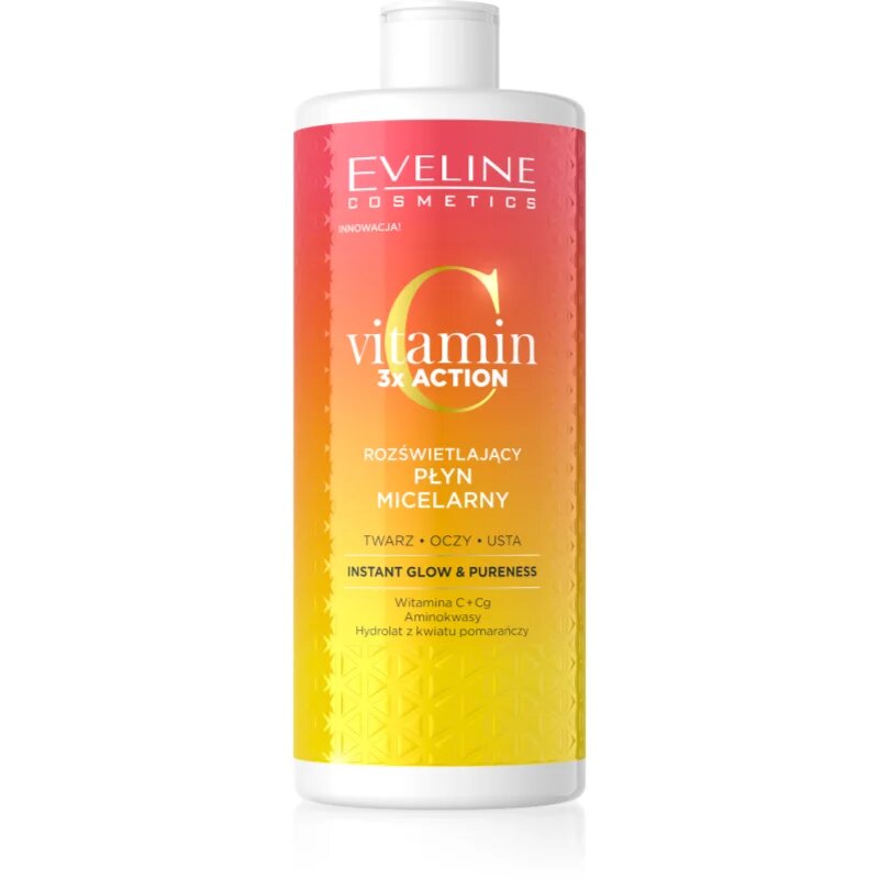 Eveline Cosmetics Vitamin C 3x Action micelarna voda za osvetljevanje kože in hidratacijo 500 ml