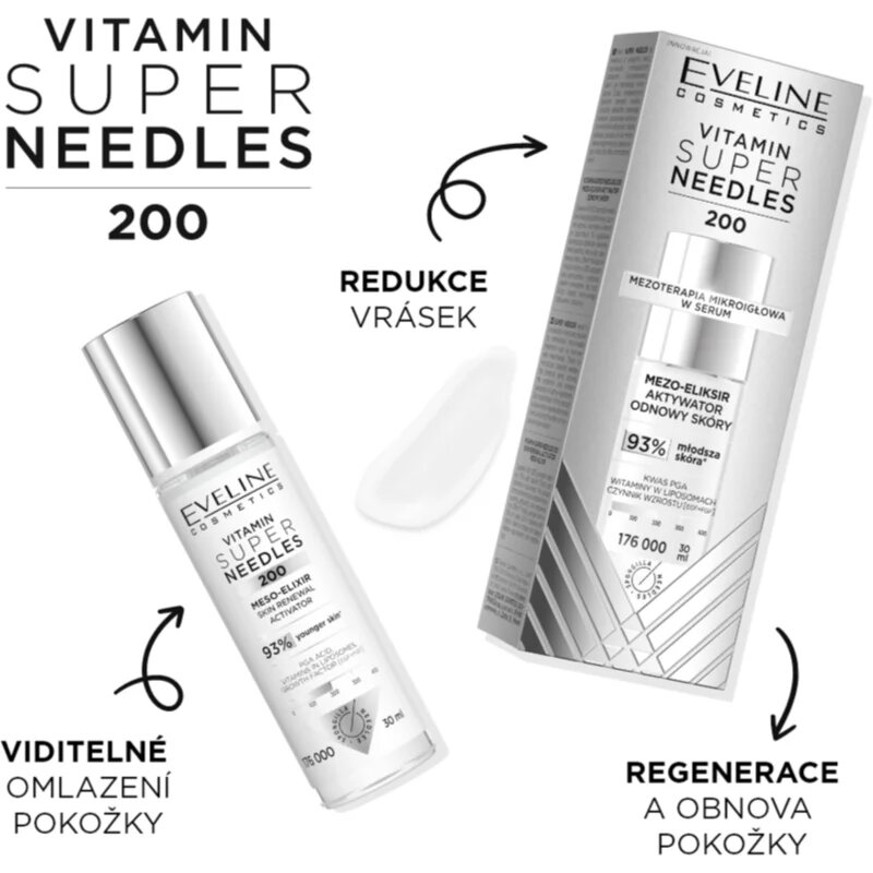 Eveline Cosmetics Vitamin Super Needles 200 aktivator za obnovo kožnih celic 30 ml