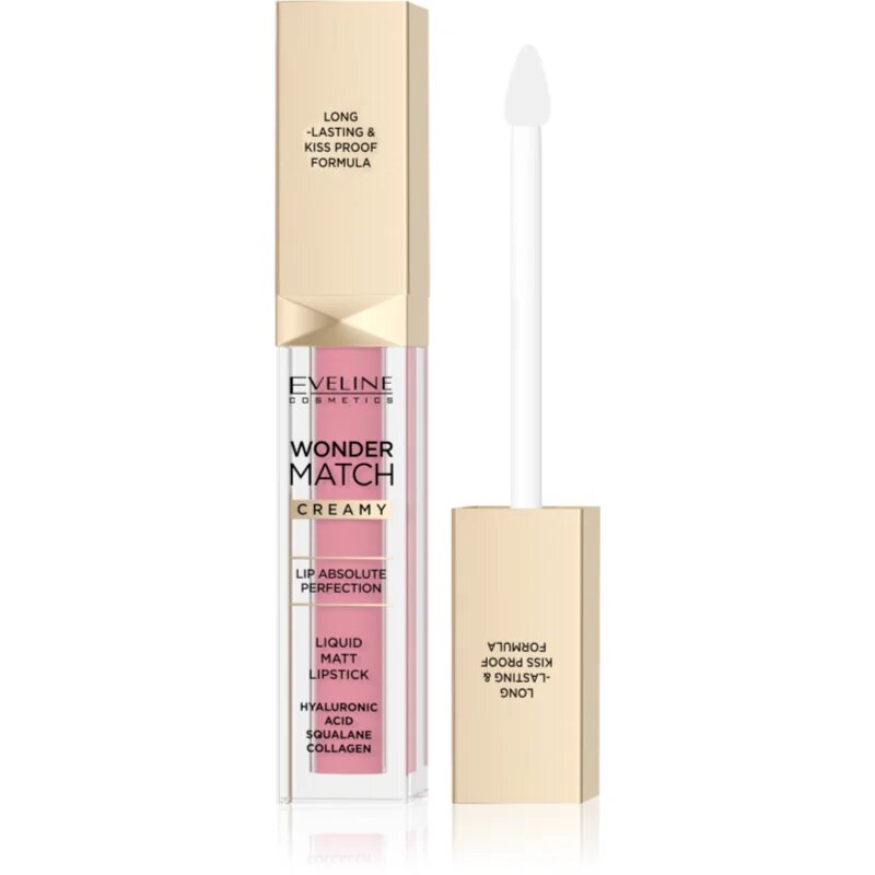 Eveline Cosmetics Wonder Match dolgoobstojna tekoča mat šminka s hialuronsko kislino odtenek 01 Angel Rose 6.8 ml