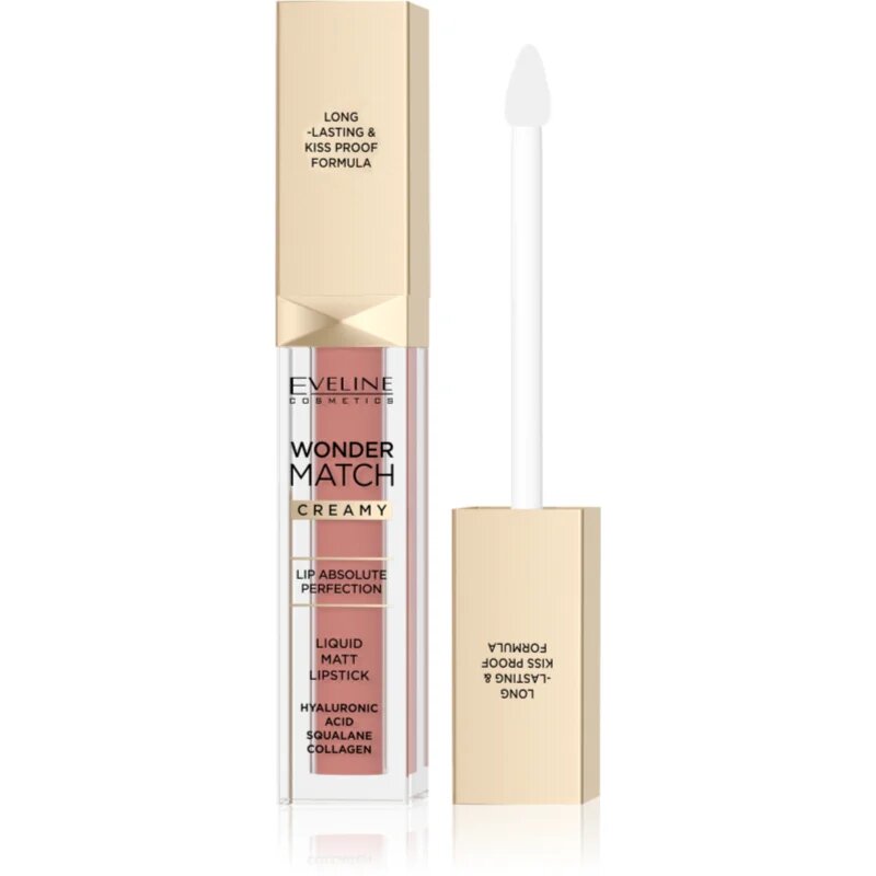 Eveline Cosmetics Wonder Match dolgoobstojna tekoča mat šminka s hialuronsko kislino odtenek 04 Carmel 6.8 ml