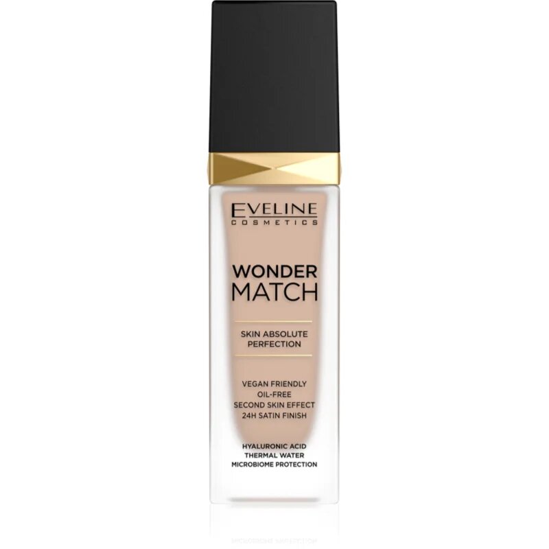Eveline Cosmetics Wonder Match dolgoobstojni tekoči puder s hialuronsko kislino odtenek 12 Light Natural 30 ml