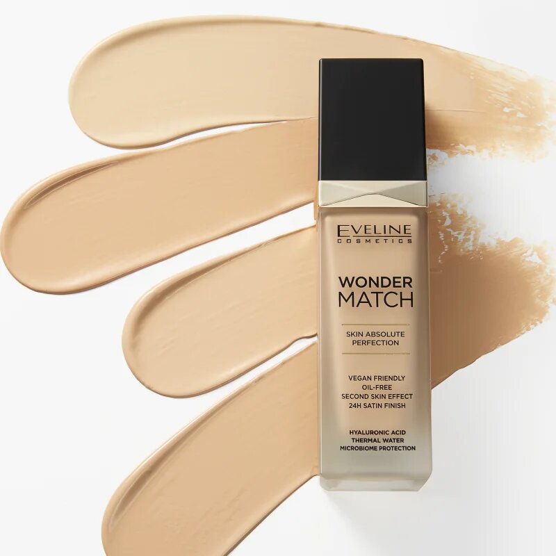 Eveline Cosmetics Wonder Match dolgoobstojni tekoči puder s hialuronsko kislino odtenek 12 Light Natural 30 ml