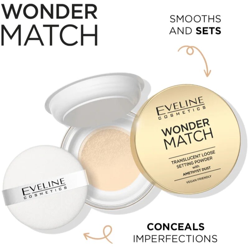 Eveline Cosmetics Wonder Match transparentni fiksacijski puder 6 g