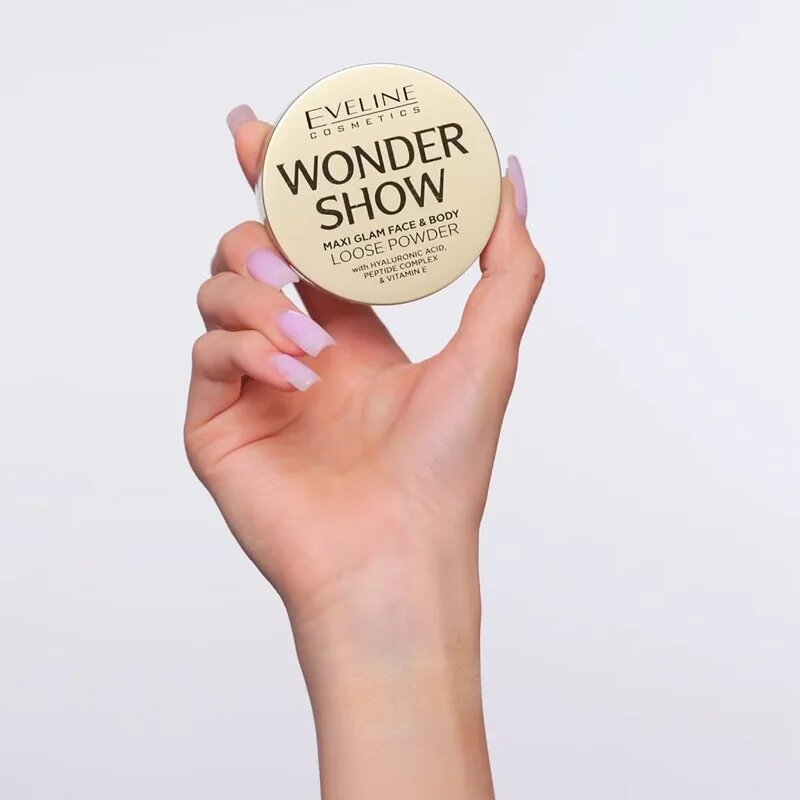 Eveline Cosmetics Wonder Show posvetlitveni puder v prahu za obraz in telo Maxi Glam 6 g