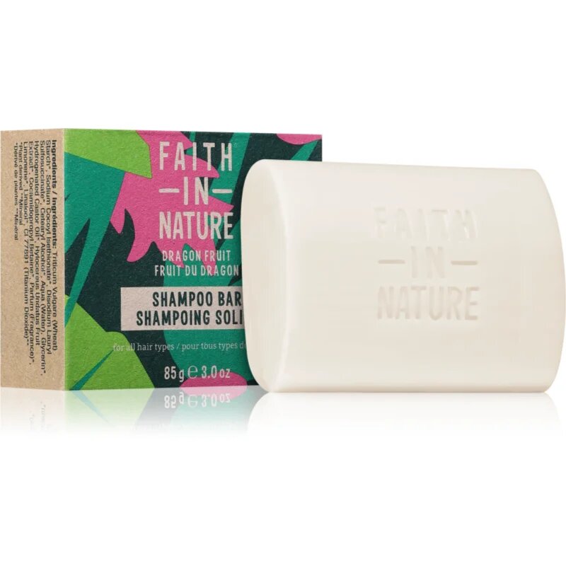 Faith In Nature Dragon Fruit organski trdi šampon za poškodovane in barvane lase 85 g