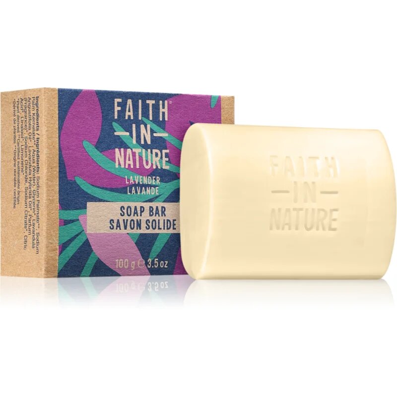 Faith In Nature Hand Made Soap Lavender naravno trdo milo z vonjem sivke 100 g