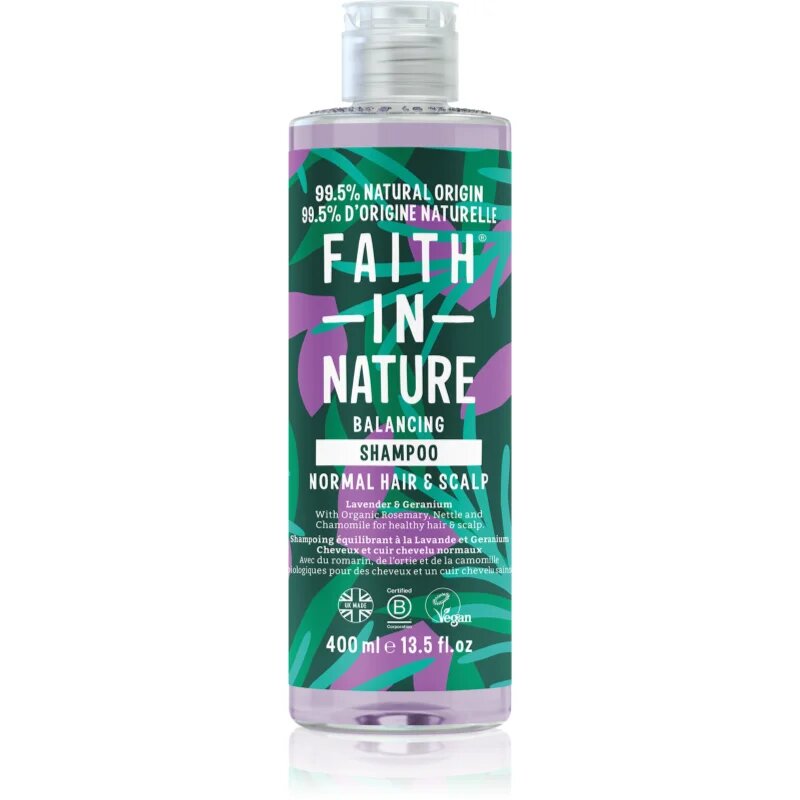 Faith In Nature Lavender & Geranium naravni šampon za normalne do suhe lase 400 ml