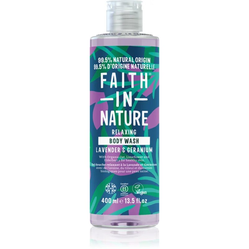Faith In Nature Lavender & Geranium relaksacijski gel za prhanje 400 ml