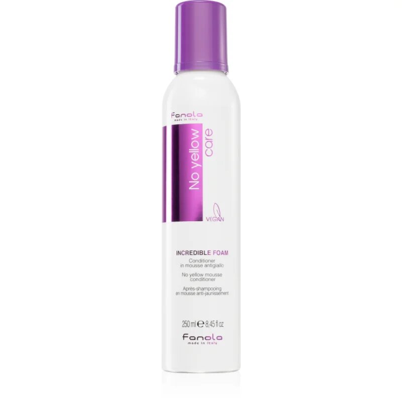 Fanola No Yellow Incredible Foam penasti balzam za nevtralizacijo rumenih odtenkov 250 ml