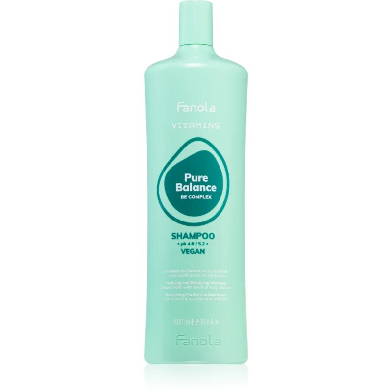 Fanola Vitamins Pure Balance Shampoo čistilni šampon proti mastnemu prhljaju 1000 ml