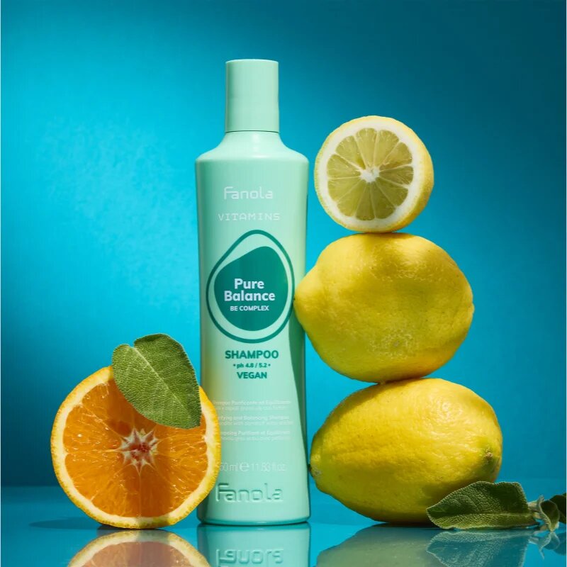 Fanola Vitamins Pure Balance Shampoo čistilni šampon proti mastnemu prhljaju 350 ml