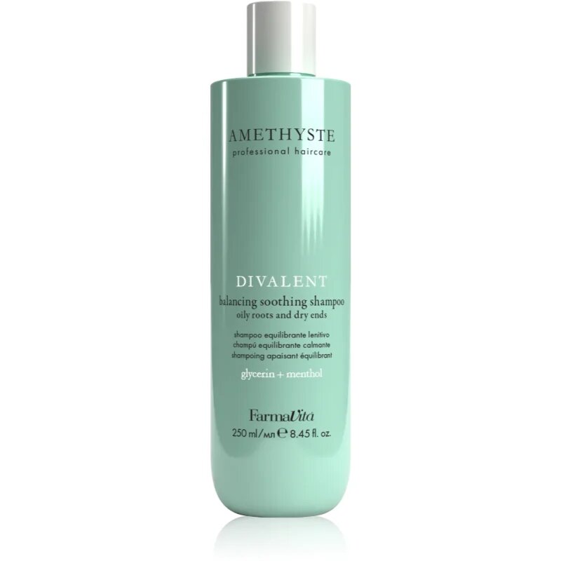 FarmaVita Amethyste Advance Divalent pomirjujoči šampon za suhe konice las 250 ml