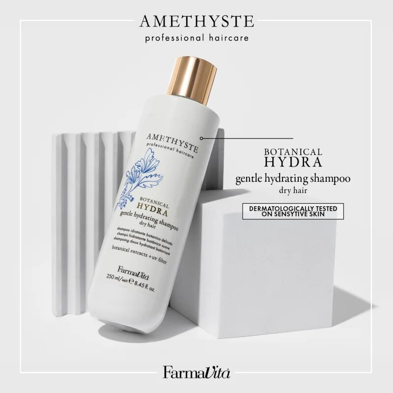 FarmaVita Amethyste Botanical Hydra vlažilni šampon za nežno umivanje z UV filtrom 250 ml