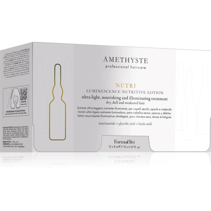 FarmaVita Amethyste Hydrate ampule za hidracijo in sijaj 12x8 ml
