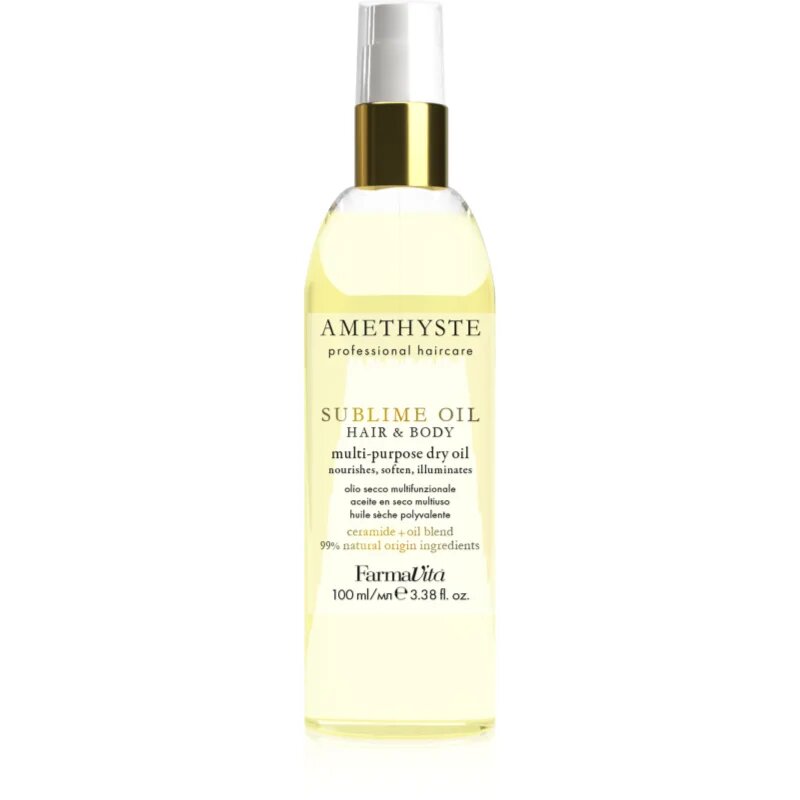 FarmaVita Amethyste Sublime Oil večnamensko suho olje za telo in lase 100 ml