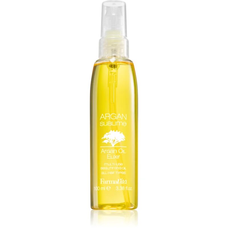 FarmaVita Argan Sublime oljast eliksir za sijoče in zglajene lase 100 ml