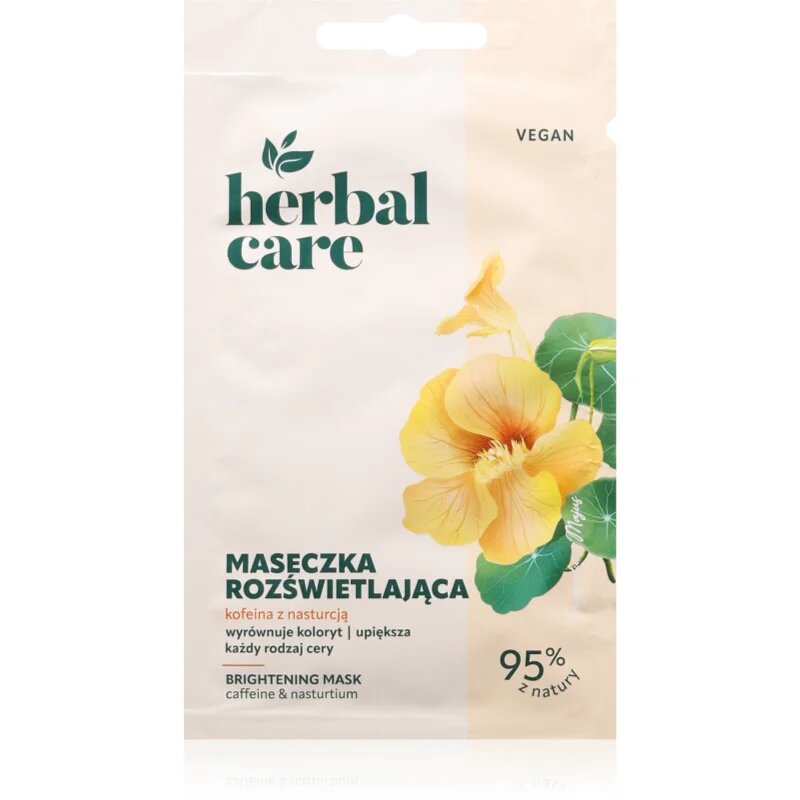 Farmona Herbal Care Caffeine & Nasturtium maska za posvetlitev za obraz vrat in dekolte 1 kos