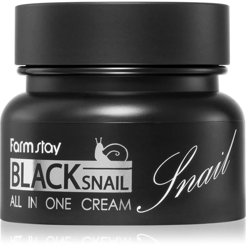 Farmstay Black Snail All-In One hranilna krema za obraz s polžjim ekstraktom 100 ml