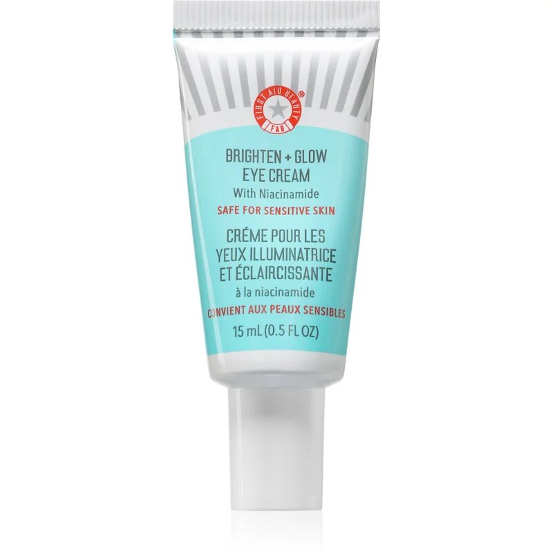 First Aid Beauty Brighten + Glow krema za osvetljevanje predela okoli oči z niacinamidom 15 ml