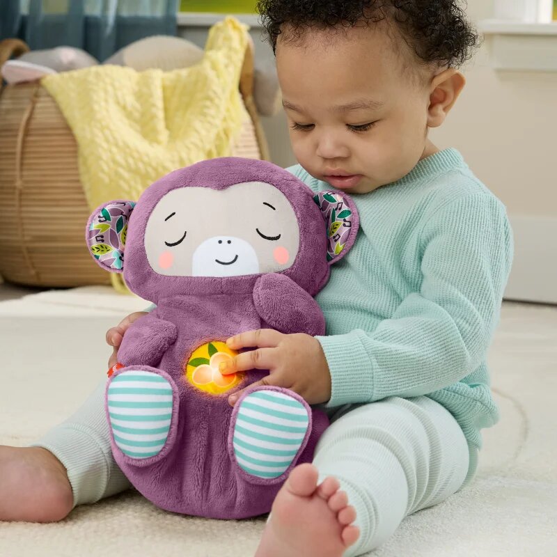 Fisher-Price Soothe'n Snuggle Purple Monkey plišasta igrača z melodijo 1 kos