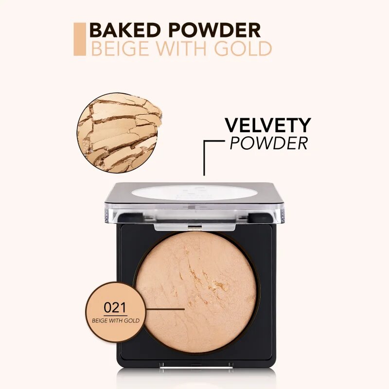 flormar Baked Powder pečeni posvetlitveni puder odtenek 021 Beige with Gold 9 g