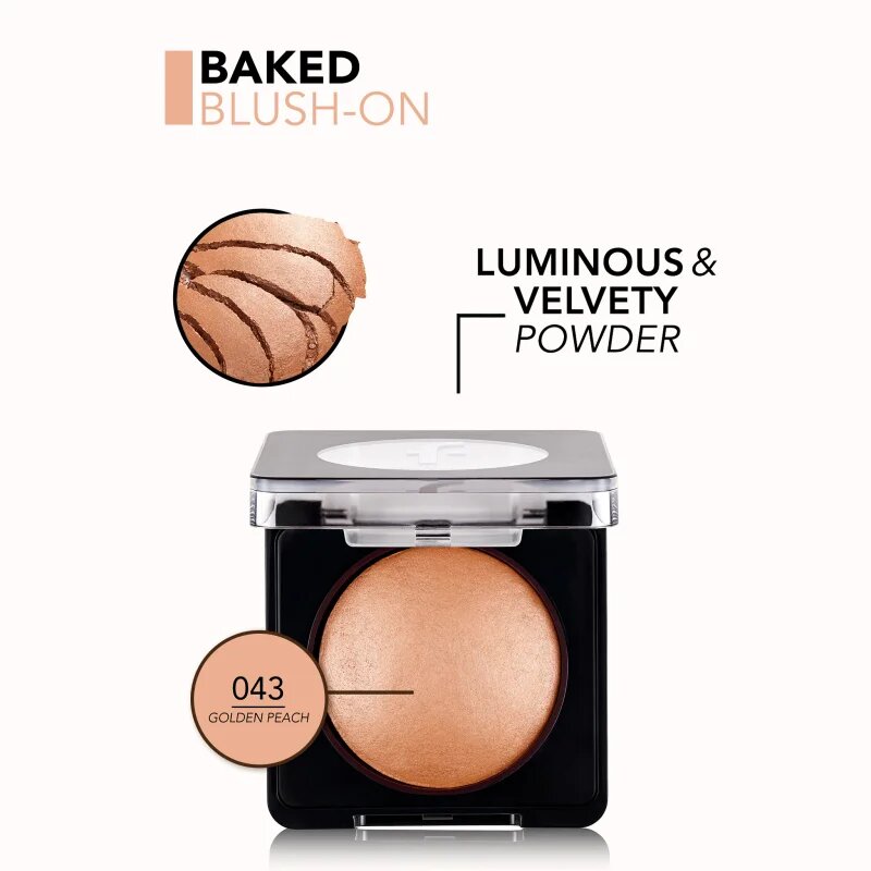 flormar Blush-On Baked Rdečilo za posvetlitev odtenek 043 Golden Peach 4 g