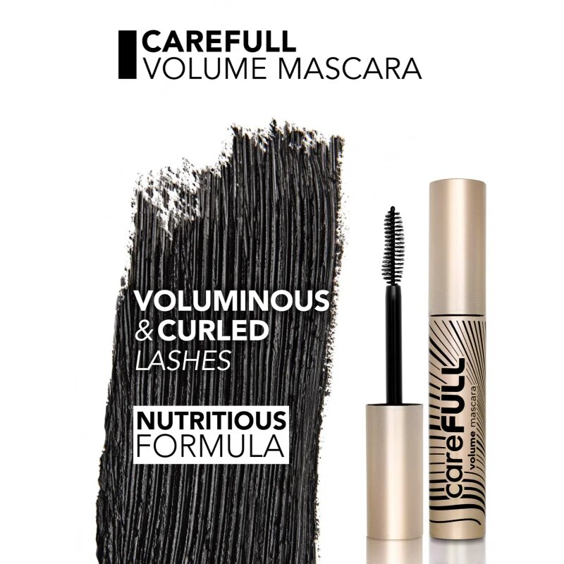 flormar CareFULL Volume negovalna maskara za volumen z vitaminom E odtenek Black 11 ml