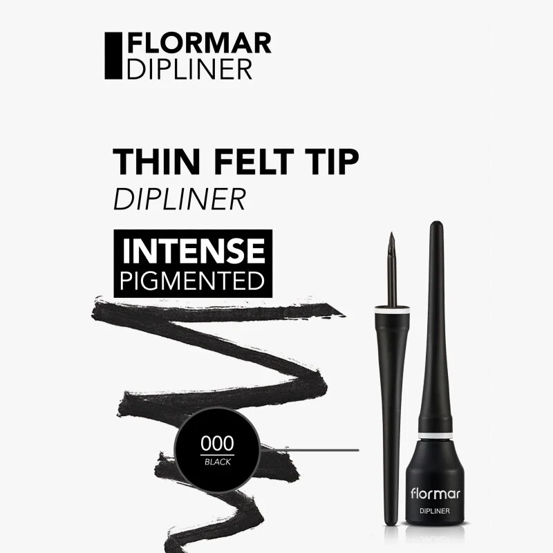 flormar Dipliner dolgoobstojno tekoče črtalo za oči odtenek Black 35 ml