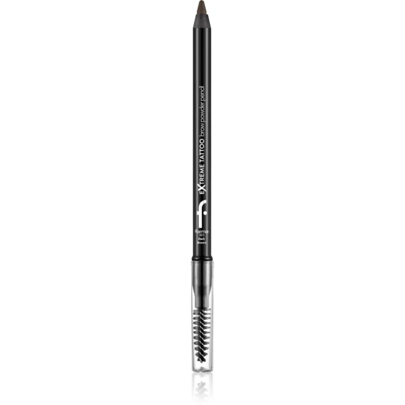 flormar Extreme Tattoo Brow Powder Pencil dolgoobstojni svinčnik za obrvi s pudrastim učinkom odtenek 003 Dark Brown 1.2 g