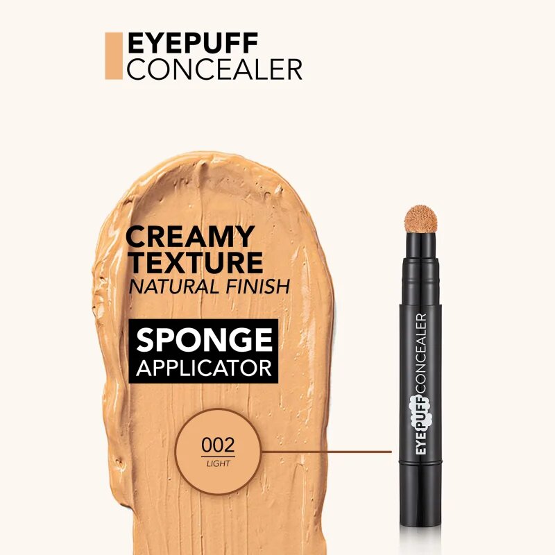 flormar Eye Puff Concealer tekoči korektor z aplikatorjem z gobico odtenek 002 Light 3.3 ml
