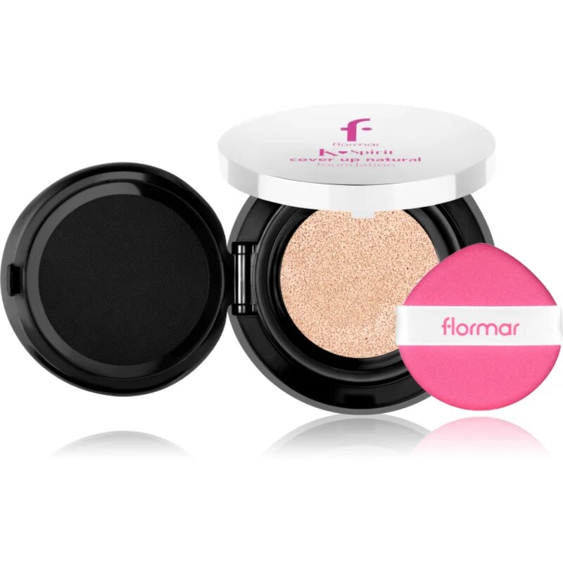 flormar K-Spirit Cover Up Natural Cushion Foundation dolgoobstojni kompaktni puder odtenek 001 - Fair 80 g