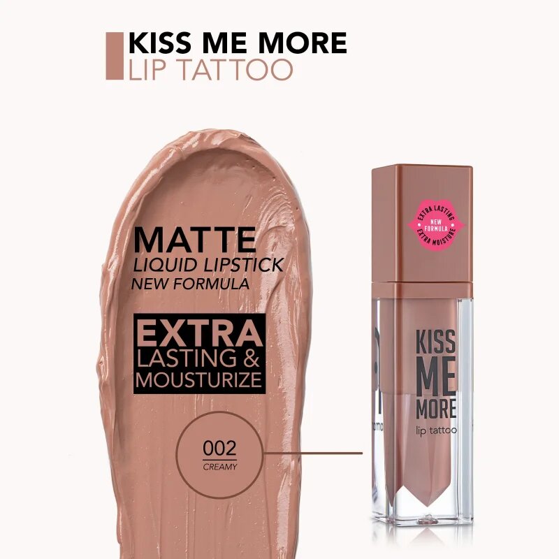 flormar Kiss Me More Lip Tattoo dolgoobstojna tekoča šminka odtenek 002 Creamy 38 ml